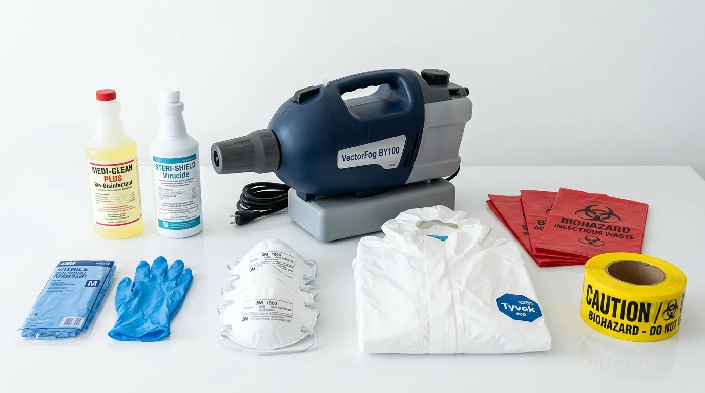 Professional biohazard remediation crew working in Londonderry