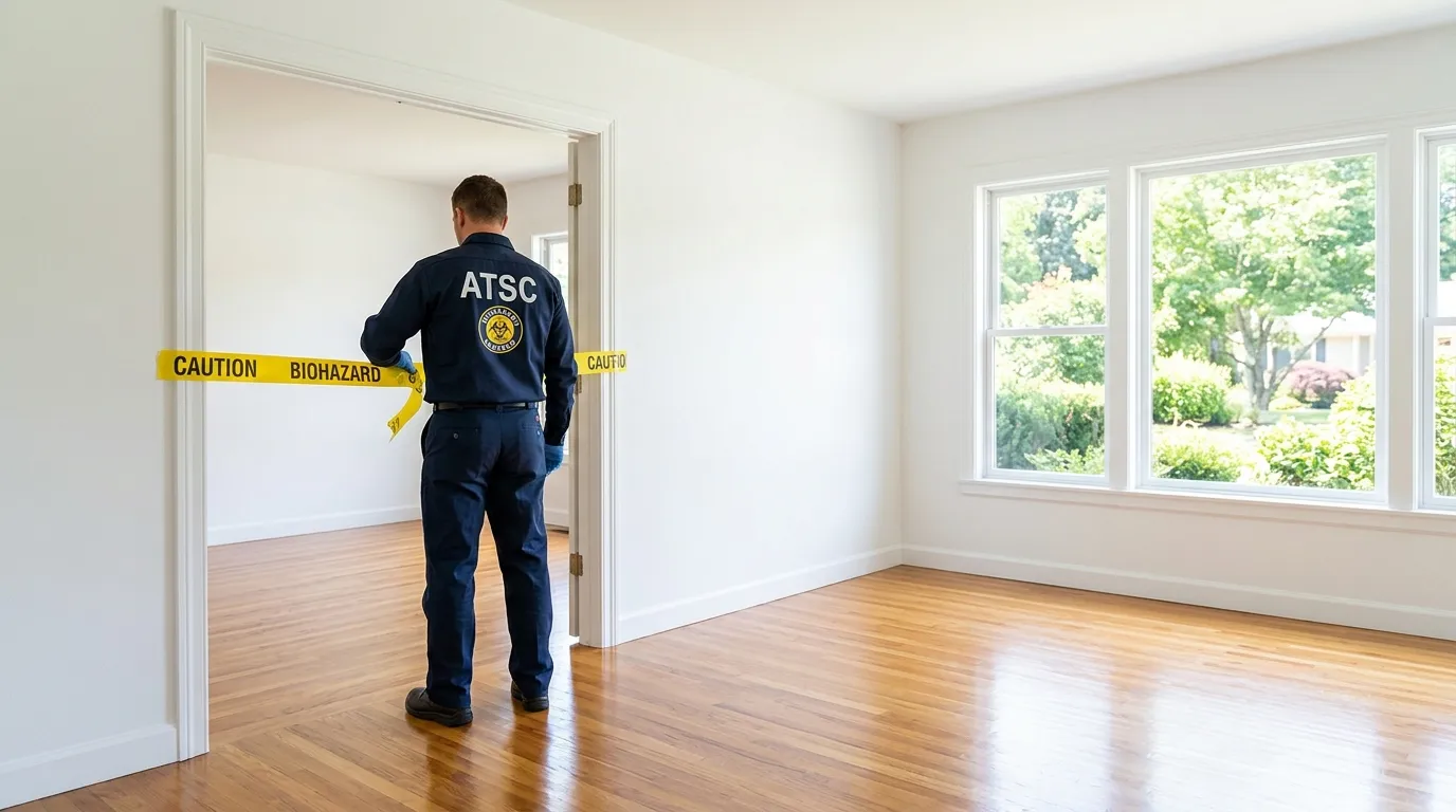 Certified biohazard cleanup crew performing Trauma Scene Cleanup in Londonderry